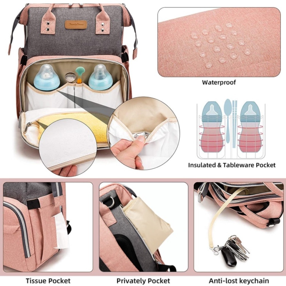 BRAND NEW still in packing plastic diaper bag with changing station.
